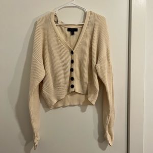 Forever 21 Cream Button-Up Cardigan